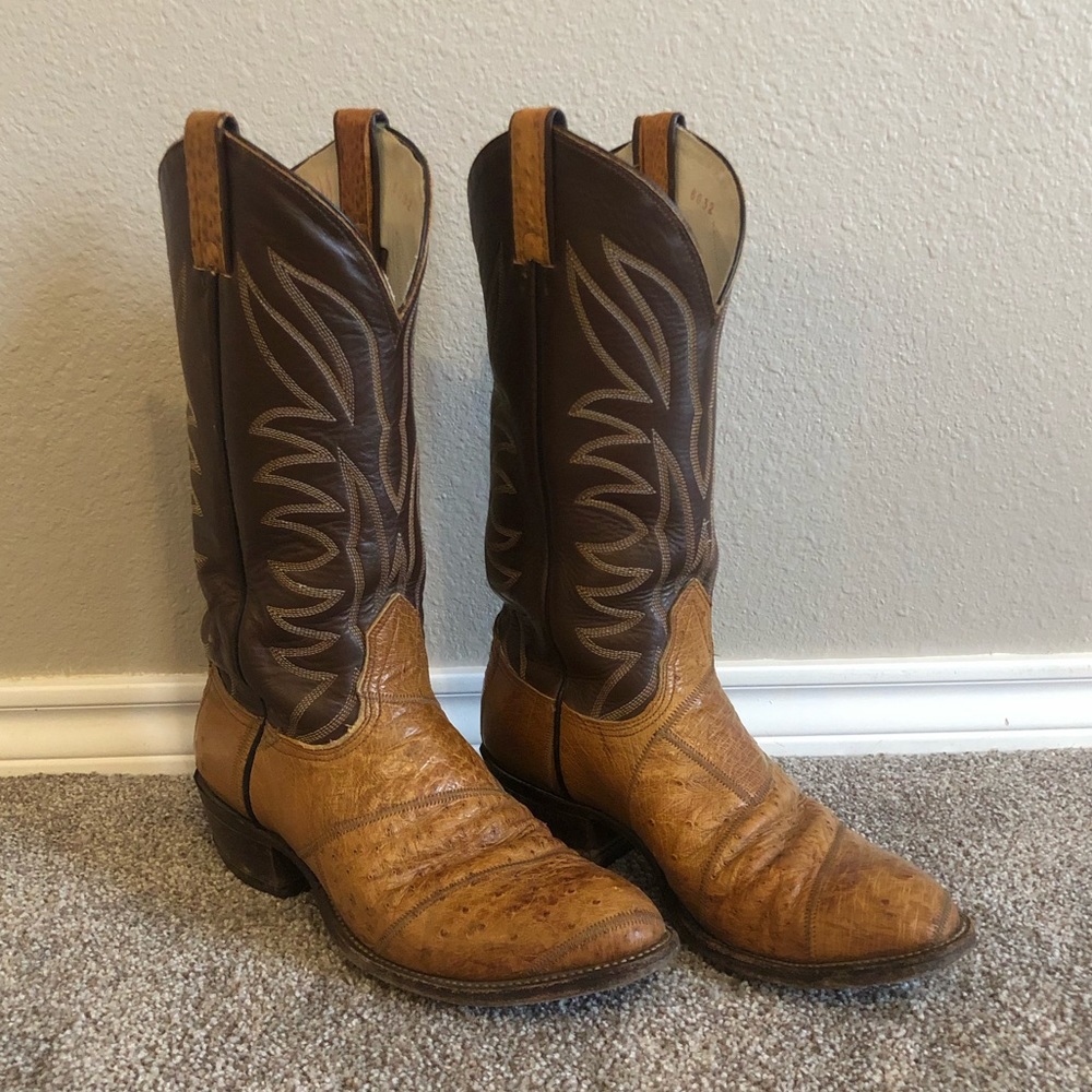 Vintage Circle Y Ostrich Boots